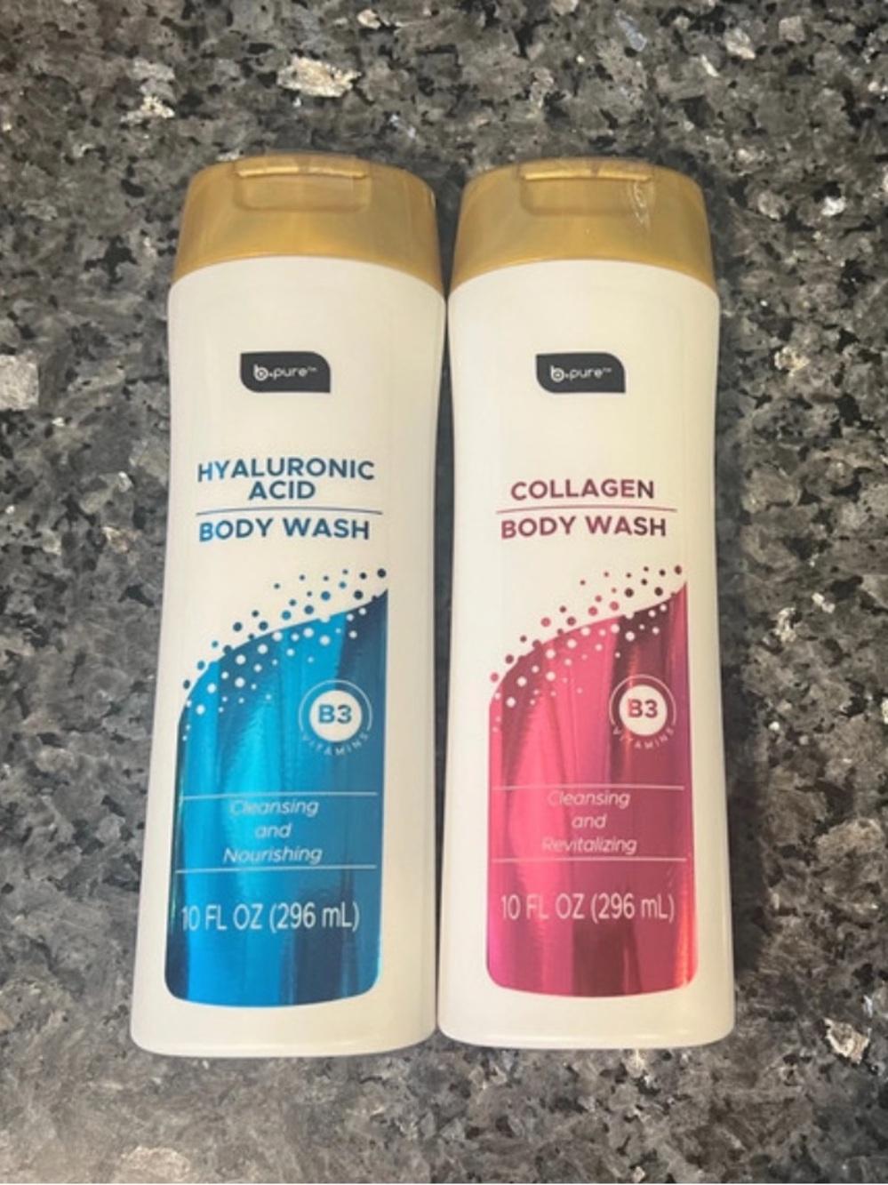 Set of 2 B-Pure Body Wash Hyaluronic Acid & Collagen New